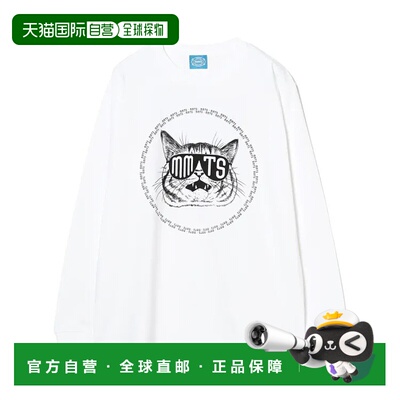 1h可退 日本直邮mmts 女士卡通猫头像长袖T恤 潮流个性设计 春秋