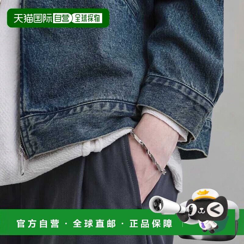 日本直邮tk.TAKEO KIKUCHI 男士 不锈钢手链 立体编织设计 附调节