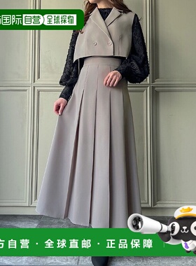 日本直邮JUNOAH 侧腰带短背心+百褶裙套装 [JU5602EW05269] 服装