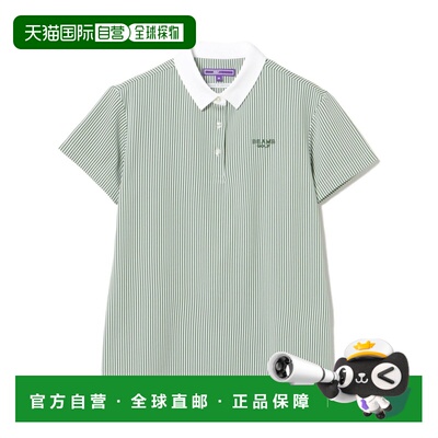 1h可退 日本直邮BEAMS GOLF PURPLE LABEL 女士 条纹领座 Polo 衫