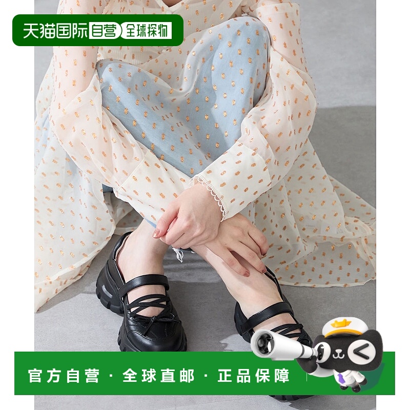 1h可退 日本直邮ORiental TRaffic 女装 厚底玛丽珍鞋 仿皮拼接豹