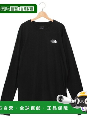 日本直邮THE NORTH FACET恤长袖方形徽标T恤黑色男士NF0A8B68 KY4