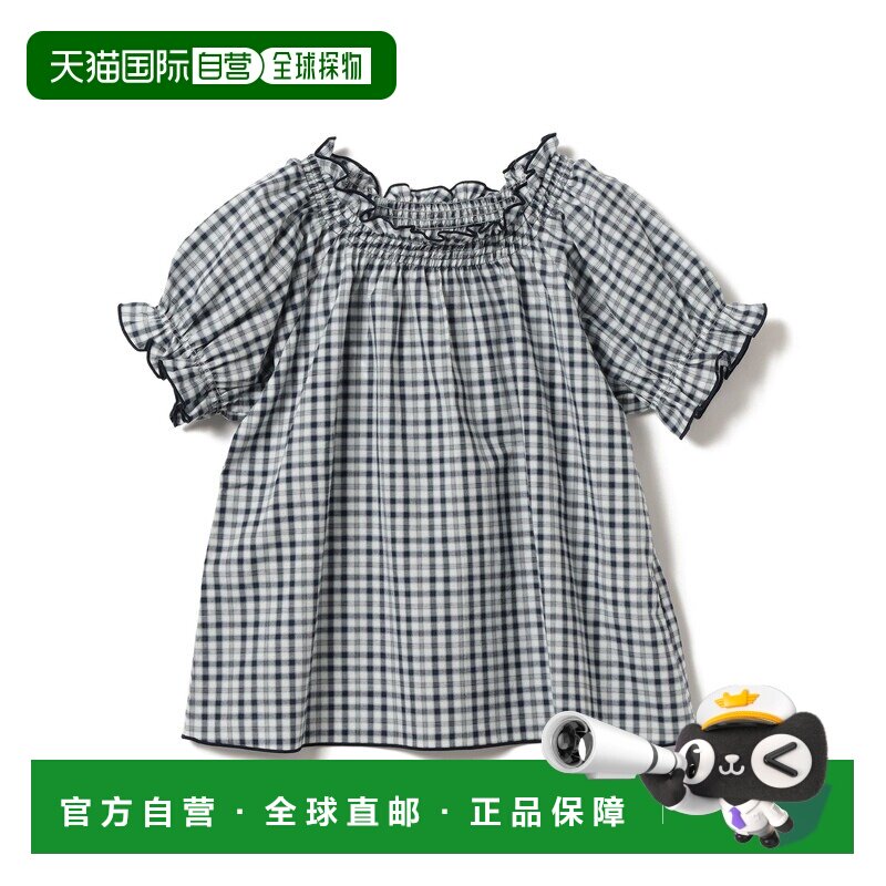 日本直邮BEAMS mini 儿童 宽松格纹衬衫 半透明感夏日设计 450100图片