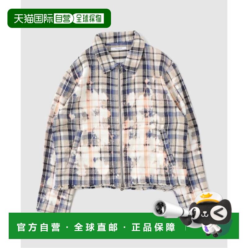 日本直邮JOURNAL STANDARD TRISECT2 法兰绒格纹拉链做旧衬衫 米