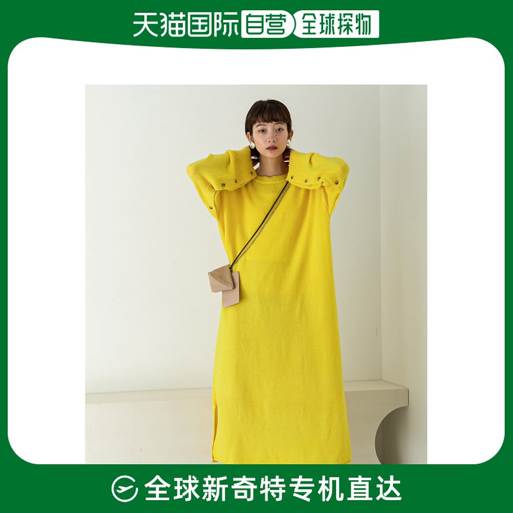 日本直邮KBF 女士2WAY按钮袖长款针织连衣裙 秋冬新款 可调节袖口