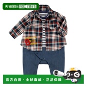 80cm 日潮跑腿Mikihouse Navy 格纹工作服连体衣套装 儿童