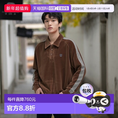 1h可退 日本直邮Needles 男装 绒面质感 侧条纹套头衬衫 11002024