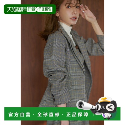 日本直邮&. NOSTALGIA 女士 双层领格纹修身西装外套 10198905