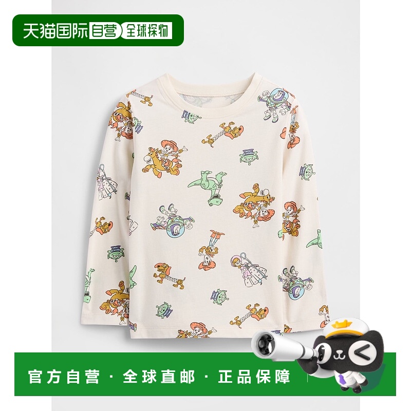 1h可退 日本直邮babyGap儿童迪士尼联名印花T恤 长袖圆领全棉 837