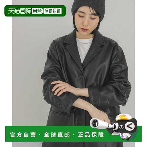 日本直邮KBF 哑光交叉拉链夹克 黑色