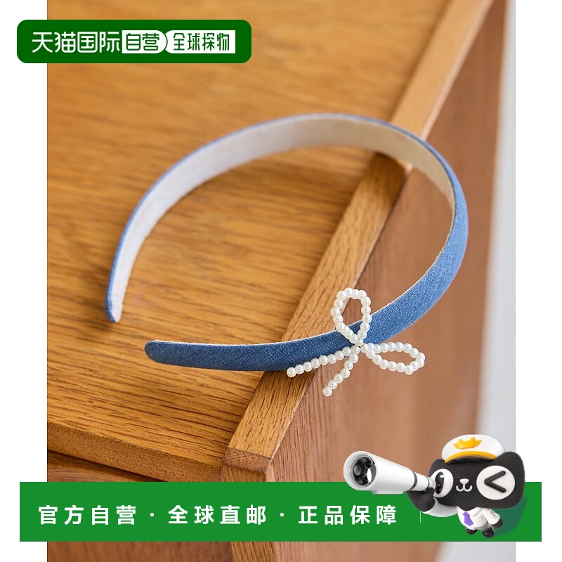 1h可退 日本直邮ROPE' PICNIC 若佩尼 儿童珍珠蝴蝶结牛仔发箍 20