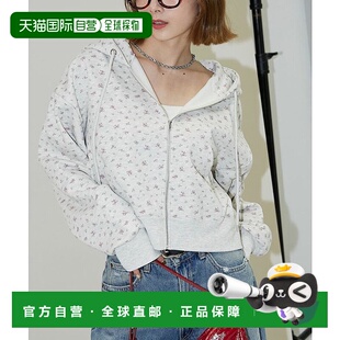 1h可退 日本直邮PUBLUX 女装 小花柄短款连帽衫 拉链宽松上衣 322