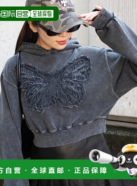 1h可退 日本直邮WEGO 女士复古蝶形图案短款卫衣 WE25SP12L0004