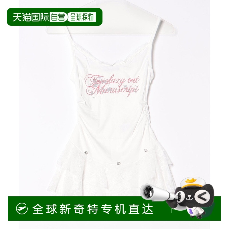 1h可退 日本直邮DISPARK女士2025春夏新款蕾丝拼接logo吊带连衣裙