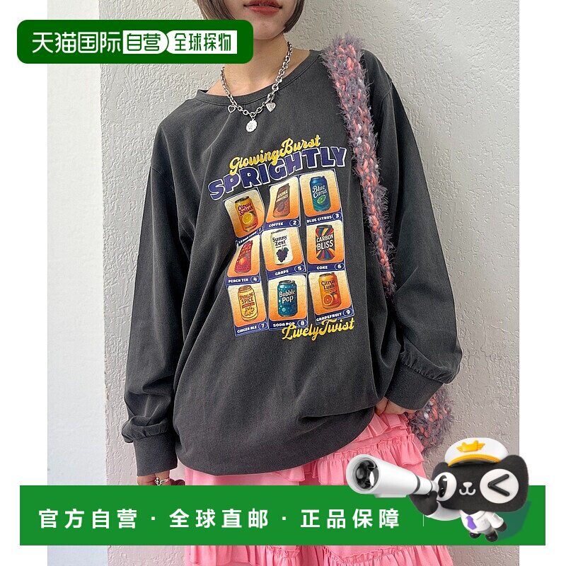 1h可退 日本直邮W closet 女士 25AW 4色 可爱插画宽松长袖T恤 WC