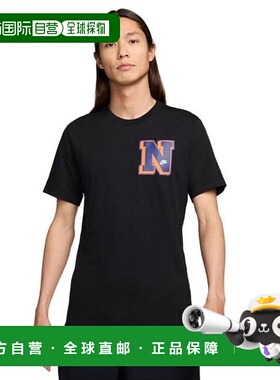 日本直邮Nike 男士大logo后背印花黑色短袖T恤 [FV3773010]