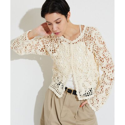 日本直邮THE PAUSE 女装 纯棉钩针镂空开衫 WGP1061305A0001