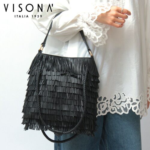 日本直邮VISONA Diletta 25950 - 女士三用手提包/单肩包带流苏真