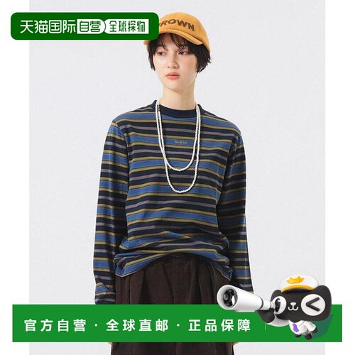 日本直邮BEAMS BOY Boy刺绣 条纹 长袖上衣 支付后1h可退