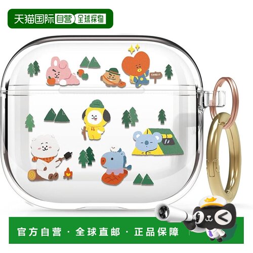 【日本直邮】elago AirPods3透明BT21保护壳带挂钩 THE GREEN PLA