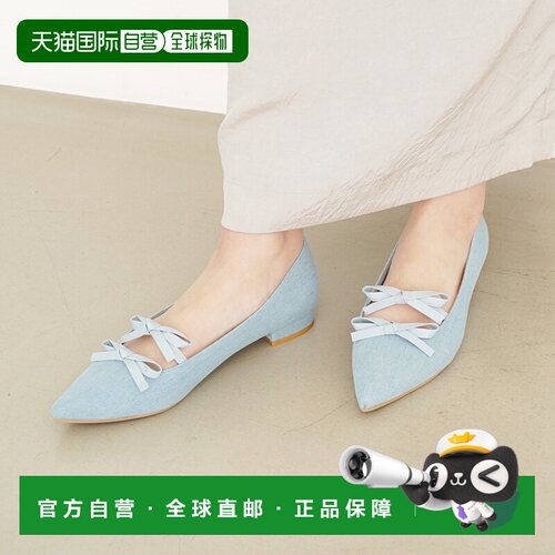 日本直邮Launa Lea 572 Launa Lea  双缎带尖头平底鞋 (0572) (蓝