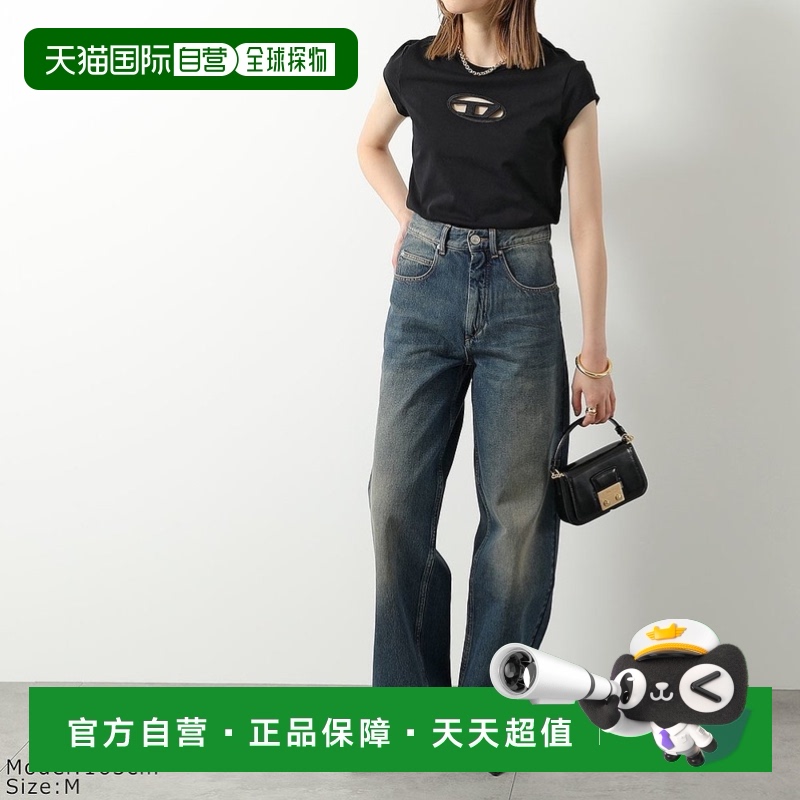 日本直邮 DIESEL T恤 T-ANGIE A06268 0AFAA 女式镂空弹力圆领
