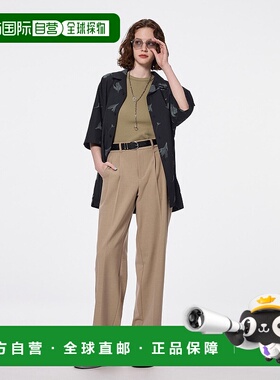 日潮跑腿GU极优 工装直筒裤+EC长80.0cm 34 BROWN WOMEN XS 35682