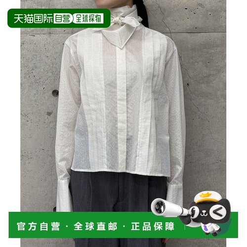 1h可退 日本直邮tiara 女装 方领系带衬衫 配三角丝巾 A0161FB291