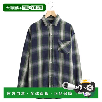 1h可退 日本直邮REMI RELIEF NAVY LABEL 男士柔软质感格纹シャツ