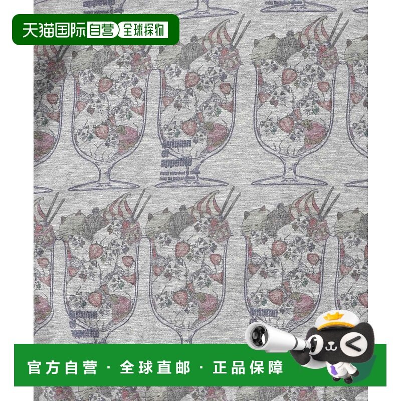 1h可退 日本直邮ScoLar 女装 草莓猫咪帕菲图案 宽松连帽卫衣 153