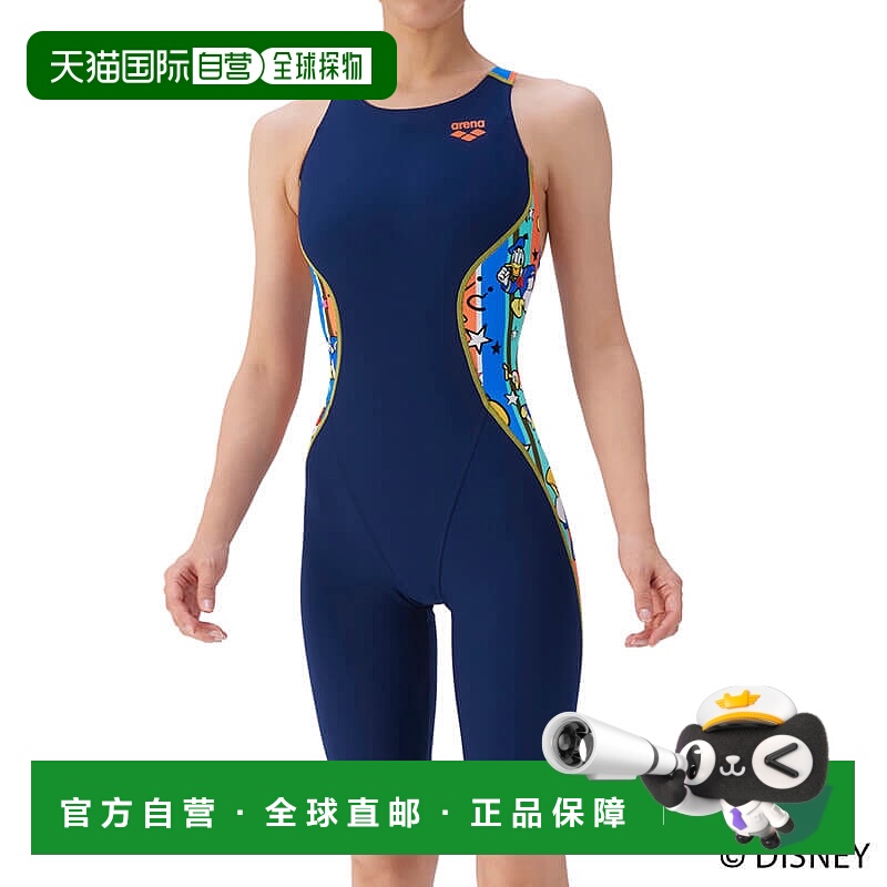 日本直邮Arena 女士 2025AW 迪士尼连体训练泳衣（露背半腿）AS5F