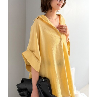 1h可退 日本直邮classicalelf 女装 oversize洗水透感衬衫 袖长2W