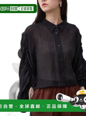 日本直邮AZUL BY MOUSSY 女士收腰设计透视短款衬衫 250HSF30281C