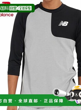 日本直邮New Balance 男士不对称棒球长袖上衣 (MT41714L-BK) 适