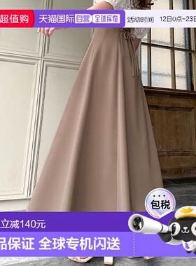 日本直邮JUNOAH 高腰系带喇叭裙 [JU5602EW05705]半身裙a字裙伞裙