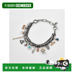 日本直邮日潮 agete 阿卡朵银色多宝石手链《agete 35周年》水晶