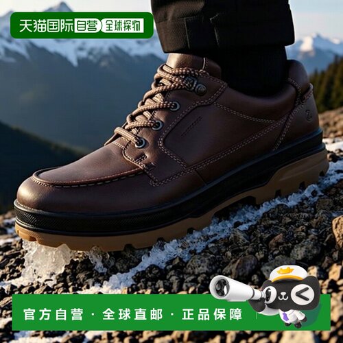 日本直邮ECCO RUGGED TRACK 男士低帮真皮防水休闲运动鞋 黑色