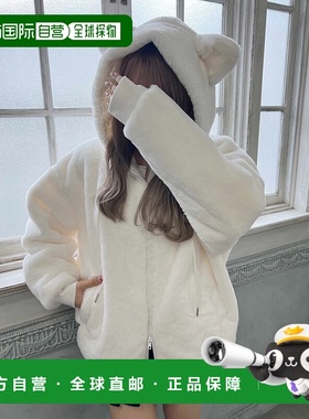 1h可退 日本直邮PHILLY 女装 猫耳仿毛皮外套 宽松连帽双拉链 PWC