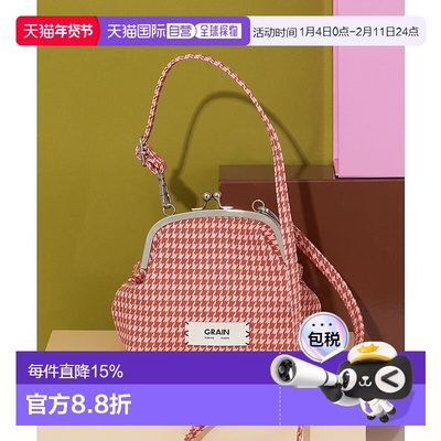 1h可退 日本直邮GRAIN 女装 复古风印花圆筒挎包 2WAY可拆卸肩带