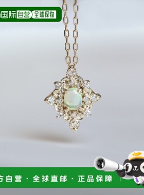 1h可退 日本直邮cui-cui K10YG 黄金项链 40cm 可调节 Oval Opal