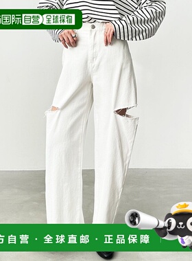 日本直邮GeeRA 全季节可用高腰阔腿直筒牛仔裤 R04609EW12277