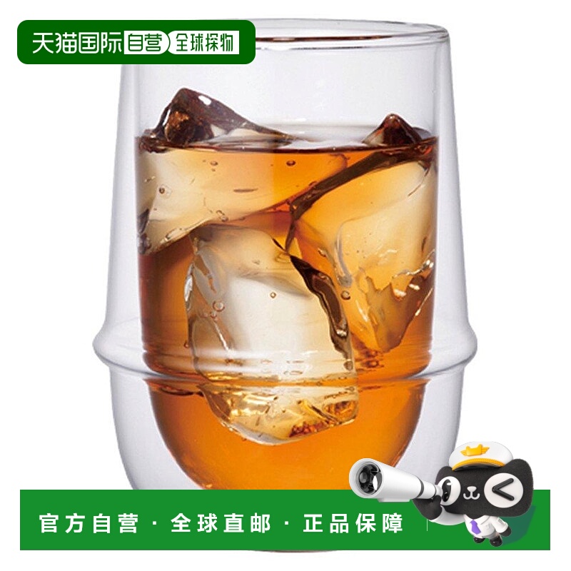 【日本直邮】kinto玻璃杯KRONOS双层冰茶玻璃杯350ml大容量23106