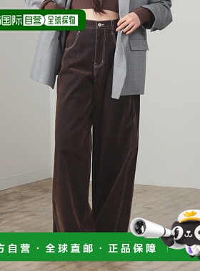 1h可退 日本直邮Ray BEAMS 女士 弗洛克印花直筒阔腿牛仔裤 61231