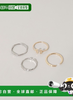日本直邮SMELLY 女士 10-12号真鍮玻璃四件套戒指 石头波纹设计可