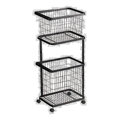 【日本直邮】Yamazaki山崎洗衣用品类收纳+筐 黑色  3352