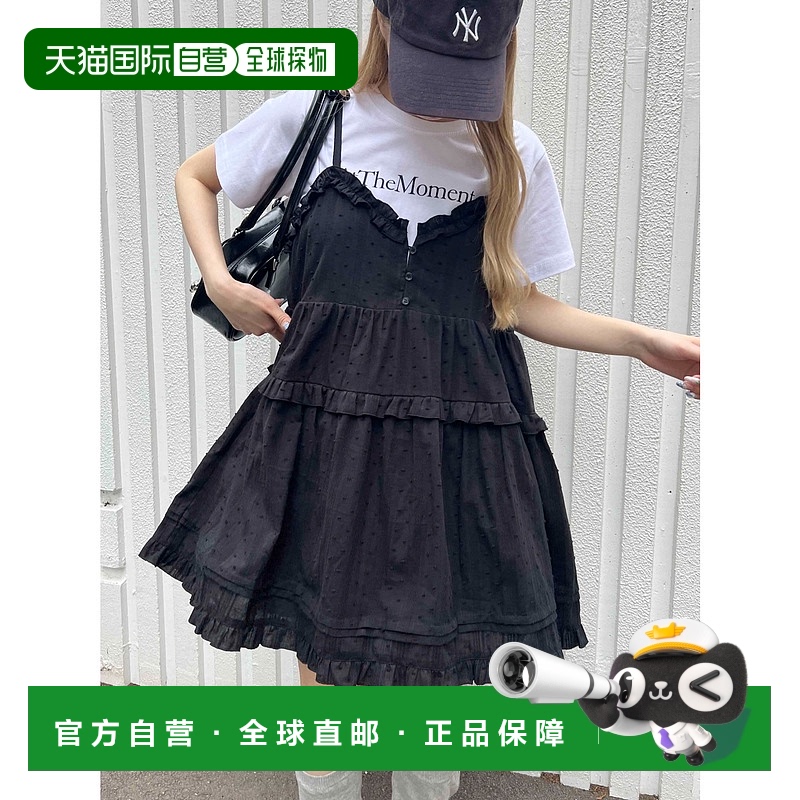 1h可退 日本直邮WC 女士棉质蕾丝荷叶边迷你连衣裙 WC25SM05L0003