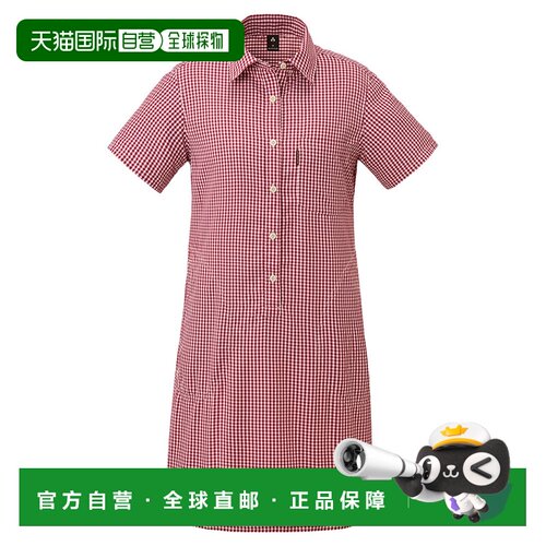 日本直邮mont bell格纹徽标纽扣短袖连衣裙 女款 1114551