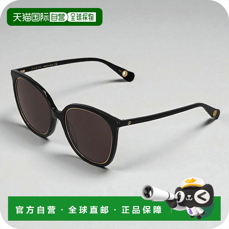 日本直邮Gucci 女士太阳镜GG1076S 002黑色/棕色