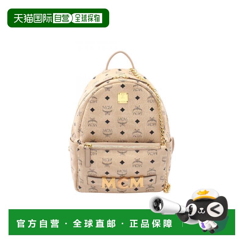 日本直邮中古MCMMCM女包A级95新backpack rucksack背包帆布背包双