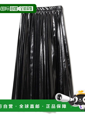 1h可退 日本直邮Ray BEAMS 女装 金属光泽仿皮百褶长裙 立体 acco